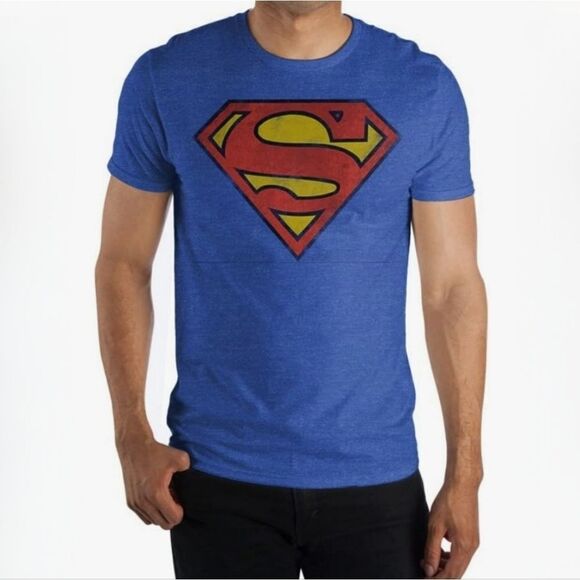 DC Comics Superman Logo Men's Crewneck Short Sleeve Tee - Picture 1 of 11
